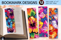 Graffiti Hibiscus Bright Floral PNG Bookmark Sublimation Des Product Image 1