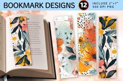 Abstract Boho Flowers PNG Bookmark Sublimation Designs Product Image 1