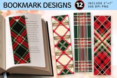 Christmas Plaid PNG Bookmark Sublimation Design Product Image 1