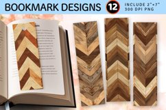 Chevron Wood Texture Floor PNG Bookmark Sublimation Design Product Image 1
