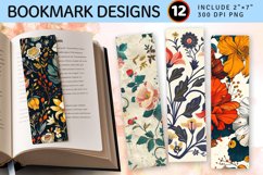 Boho Floral Ephemera Vintage PNG Bookmark Sublimation Design Product Image 1
