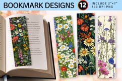 Meadow Wildflowers PNG Bookmark Sublimation Designs Product Image 1