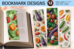 3D Vegetables PNG Bookmark Sublimation Des Product Image 1