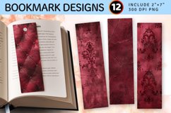 Luxury Burgundy PNG Bookmark Sublimation Design Product Image 1