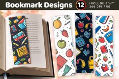 Back to School PNG Bookmark Sublimation Designs Product Image 1