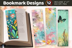 Spring Mixed Media PNG Bookmark Sublimation Designs Product Image 1