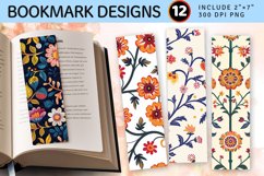 Indian Folk Blooms PNG Bookmark Sublimation Design Product Image 1