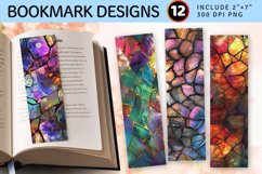 Iridescent Stained Glass PNG Bookmark Sublimation Design Product Image 1