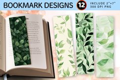 Green Gentle Leaves PNG Bookmark Sublimation Designs Product Image 1