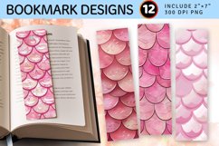 Pink Mermaid Scales PNG Bookmark Sublimation Designs Product Image 1
