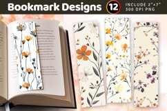 Sparse Flowers PNG Bookmark Sublimation Designs Product Image 1