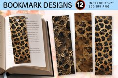 Bronze Leopard PNG Bookmark Sublimation Design Product Image 1