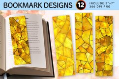 Yellow Stained Glass PNG Bookmark Sublimation Design Product Image 1