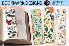 Floral Butterfly Garden PNG Bookmark Sublimation Designs Product Image 1