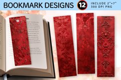 Luxury Red PNG Bookmark Sublimation Design Product Image 1