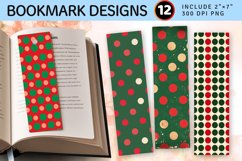 Red &amp; Green Polka Dots PNG Bookmark Sublimation Designs Product Image 1