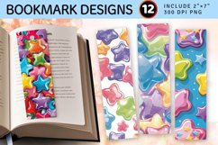 Candy Stars PNG Bookmark Sublimation Design Product Image 1