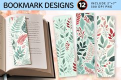 Pastel Mixed Media Flowers PNG Bookmark Sublimation Designs Product Image 1