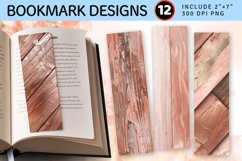 Rose Gold Wood PNG Bookmark Sublimation Design Product Image 1