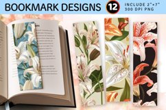 Regal Lily Flowers PNG Bookmark Sublimation Designs Product Image 1