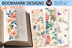 Pastel Floral Book PNG Bookmark Sublimation Designs Product Image 1