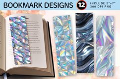 Shiny Silver Hologram PNG Bookmark Sublimation Designs Product Image 1