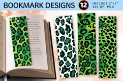 Green Leopard Skin Christmas PNG Bookmark Sublimation Design Product Image 1