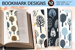 Nordic Trees PNG Bookmark Sublimation Design Product Image 1