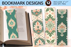 Green and Peach Indian PNG Bookmark Sublimation Design Product Image 1