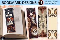 Antique Dog Frames PNG Bookmark Sublimation Design Product Image 1