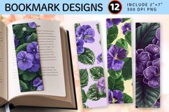 African Violet Flowers PNG Bookmark Sublimation Designs Product Image 1
