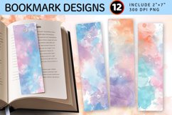 Pastel Watercolor Stains PNG Bookmark Sublimation Design Product Image 1
