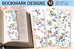 Micro floral PNG Bookmark Sublimation Designs Product Image 1