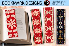 Knitted Christmas PNG Bookmark Sublimation Design Product Image 1