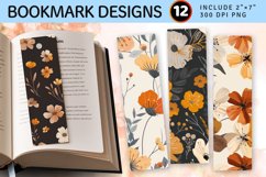 Minimal Boho Flowers PNG Bookmark Sublimation Designs Product Image 1