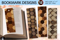 Brown Hexagons PNG Bookmark Sublimation Design Product Image 1