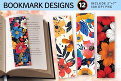 Bold Flowers PNG Bookmark Sublimation Designs Product Image 1