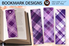 Purple Plaid Printable Crafted PNG Bookmark Sublimation Des Product Image 1