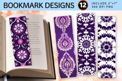 Indian Purple Suzani PNG Bookmark Sublimation Design Product Image 1