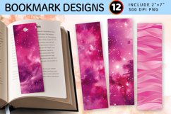 Hot Pink Galaxy PNG Bookmark Sublimation Designs Product Image 1