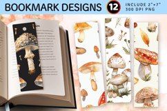 Watercolor Mushroom PNG Bookmark Sublimation Design Product Image 1