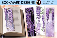 Cascading Wisteria Flowers PNG Bookmark Sublimation Designs Product Image 1