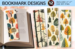 Retro Forest Fabric Tree PNG Bookmark Sublimation Design Product Image 1