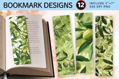 Green Olives Garden PNG Bookmark Sublimation Designs Product Image 1