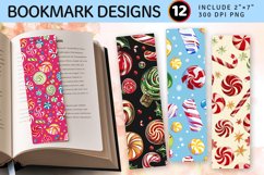 Candy Seamless Christmas PNG Bookmark Sublimation Design Product Image 1