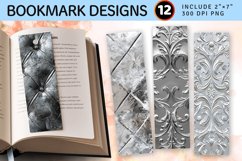 Luxury Silver PNG Bookmark Sublimation Design Product Image 1