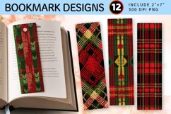 Red Green Knitted Plaids Fabric PNG Bookmark Sublimation Des Product Image 1