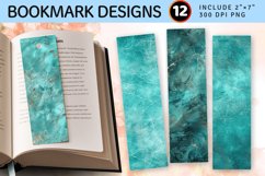Luxury Aqua PNG Bookmark Sublimation Design Product Image 1