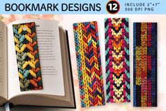 Colorful Knitted PNG Bookmark Sublimation Designs Product Image 1