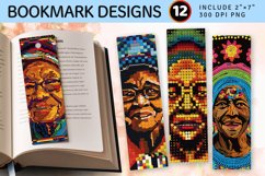 Black History Granny Crochet PNG Bookmark Sublimation Design Product Image 1